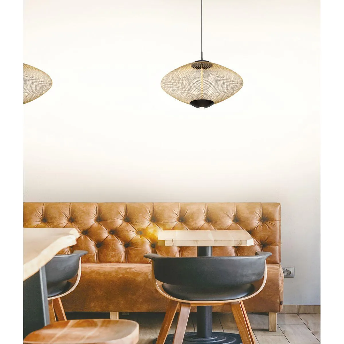 Park 22 in. 2 Lights LED Pendant Light Black finish