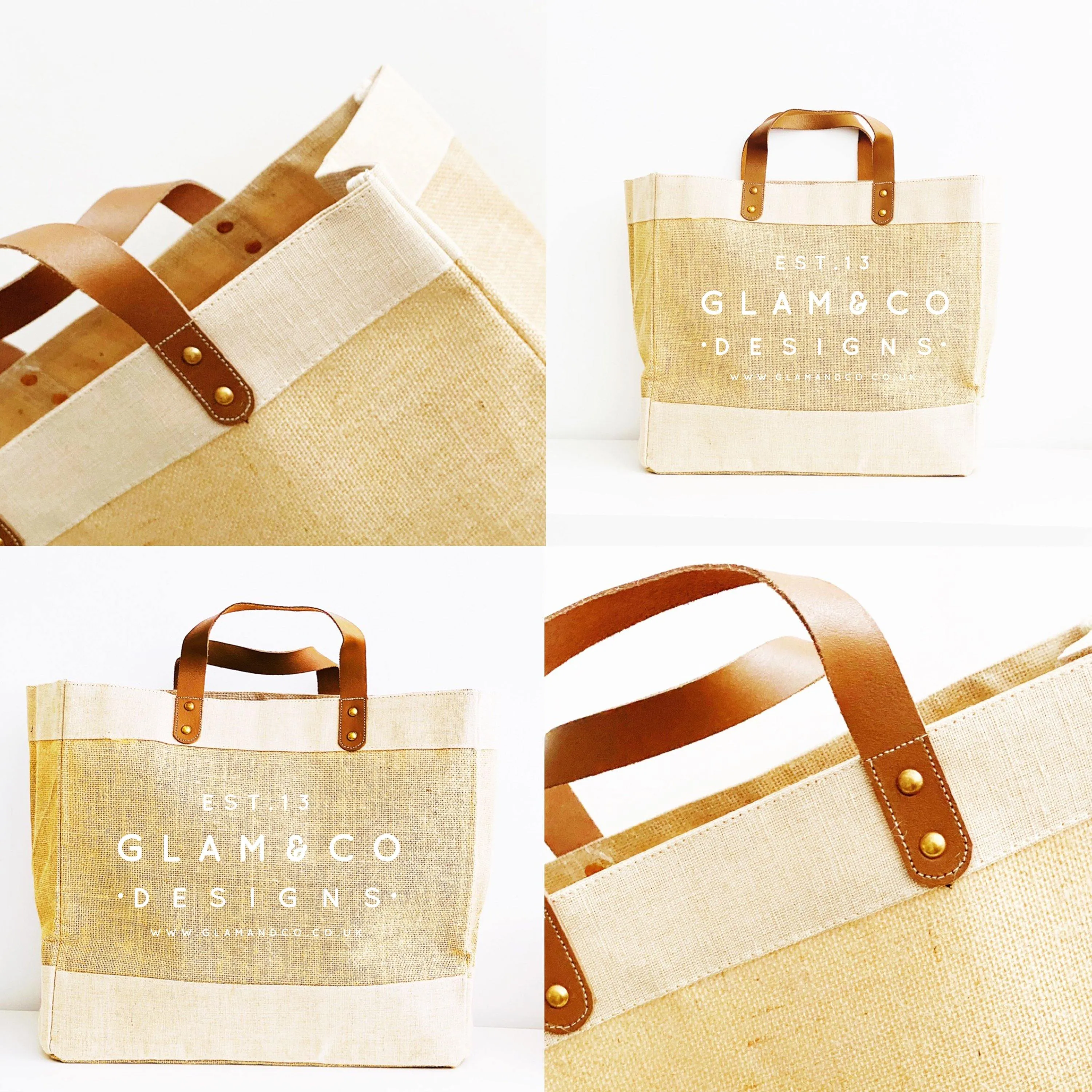 Personalised Jute Tote Bag - Custom Name Tote Bag