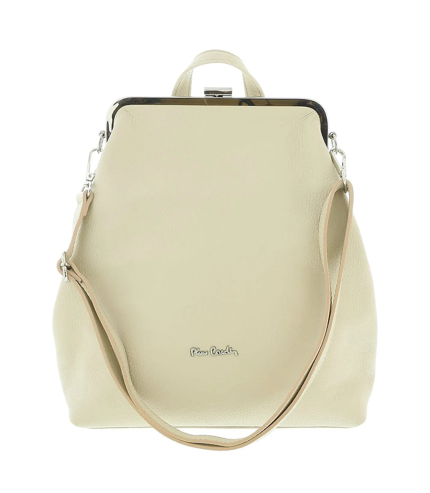 Pierre Cardin Cream Leather Medium Vintage Shoulder Crossbody Bag