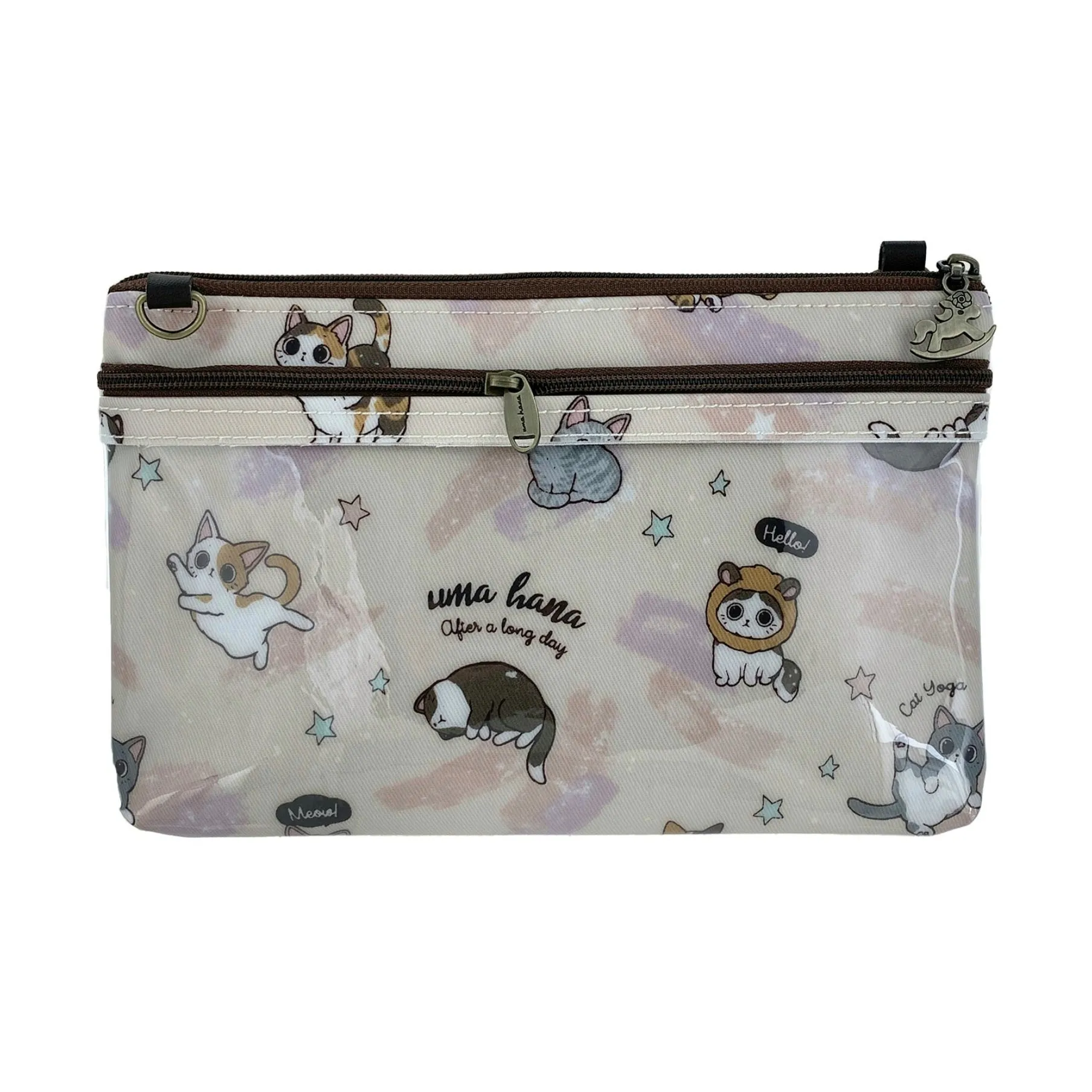 Pink Cat Yoga Zipper Crossbody