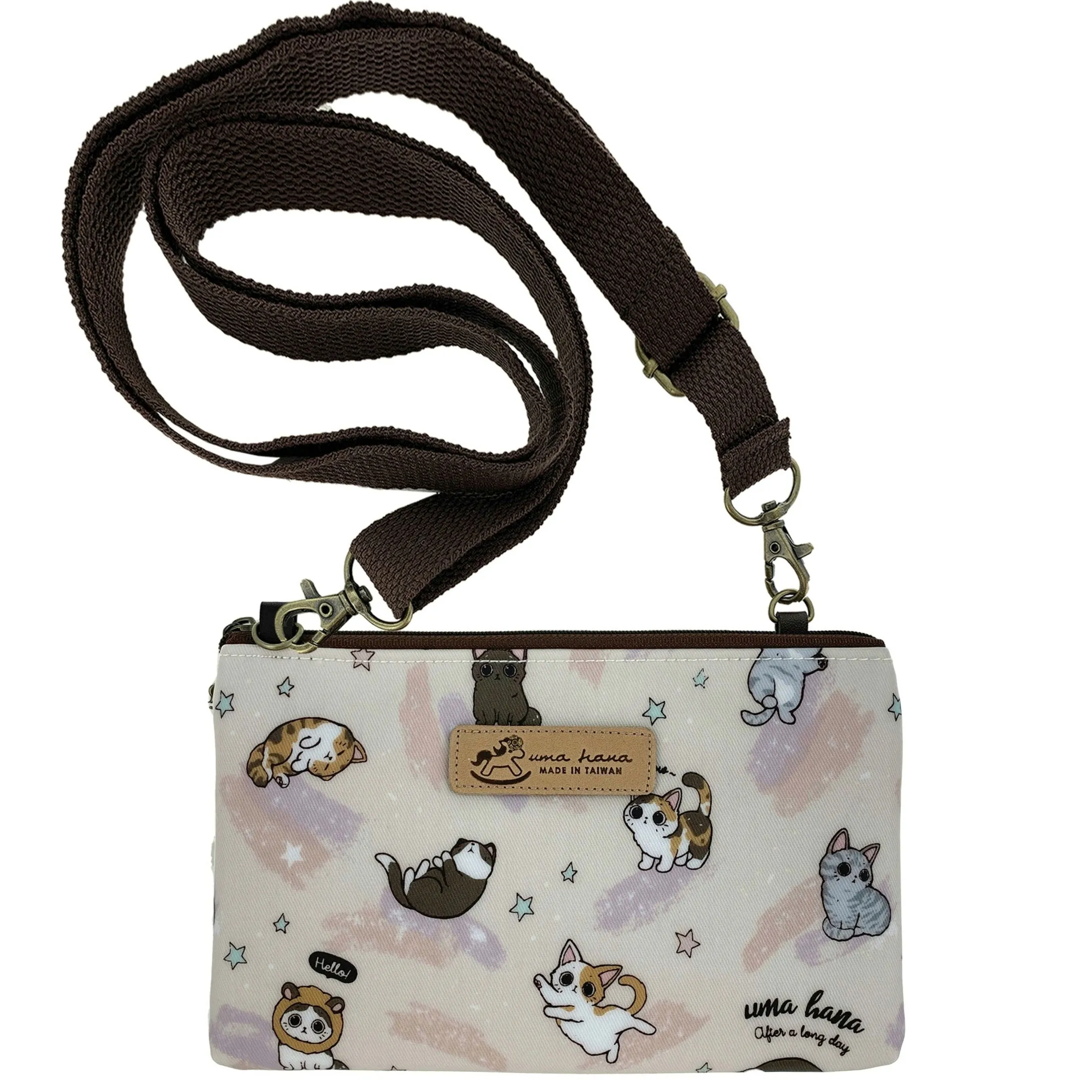 Pink Cat Yoga Zipper Crossbody