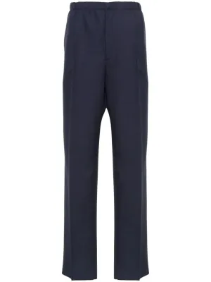 PLEAT DETAILING WOOL TROUSERS