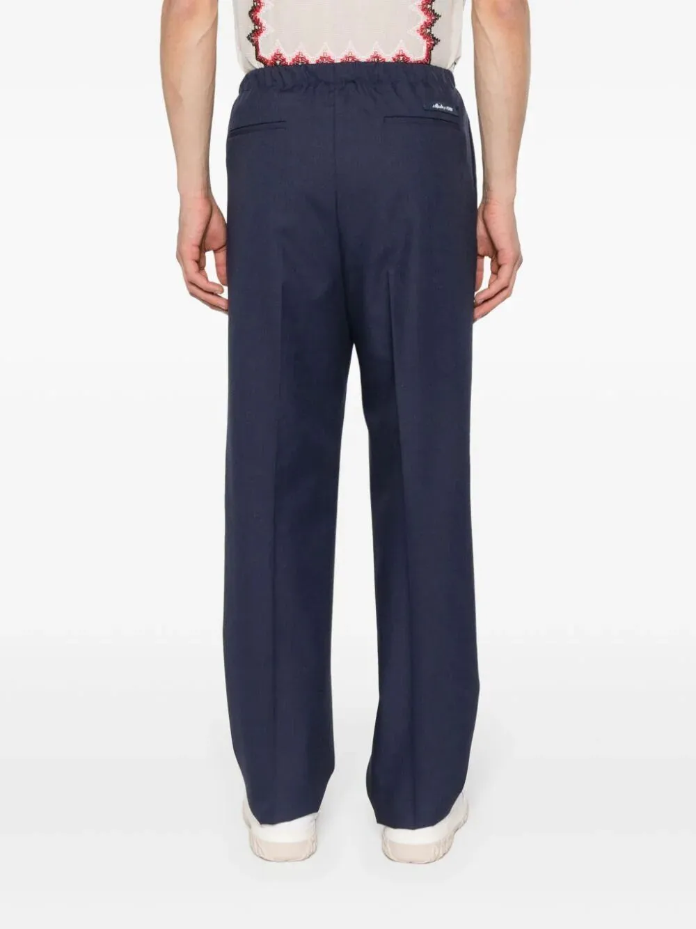PLEAT DETAILING WOOL TROUSERS