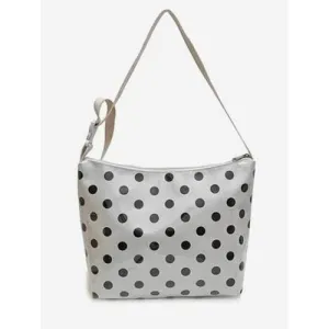Polka Dot Chic Outdoor Shopping Crossbody Bag - White