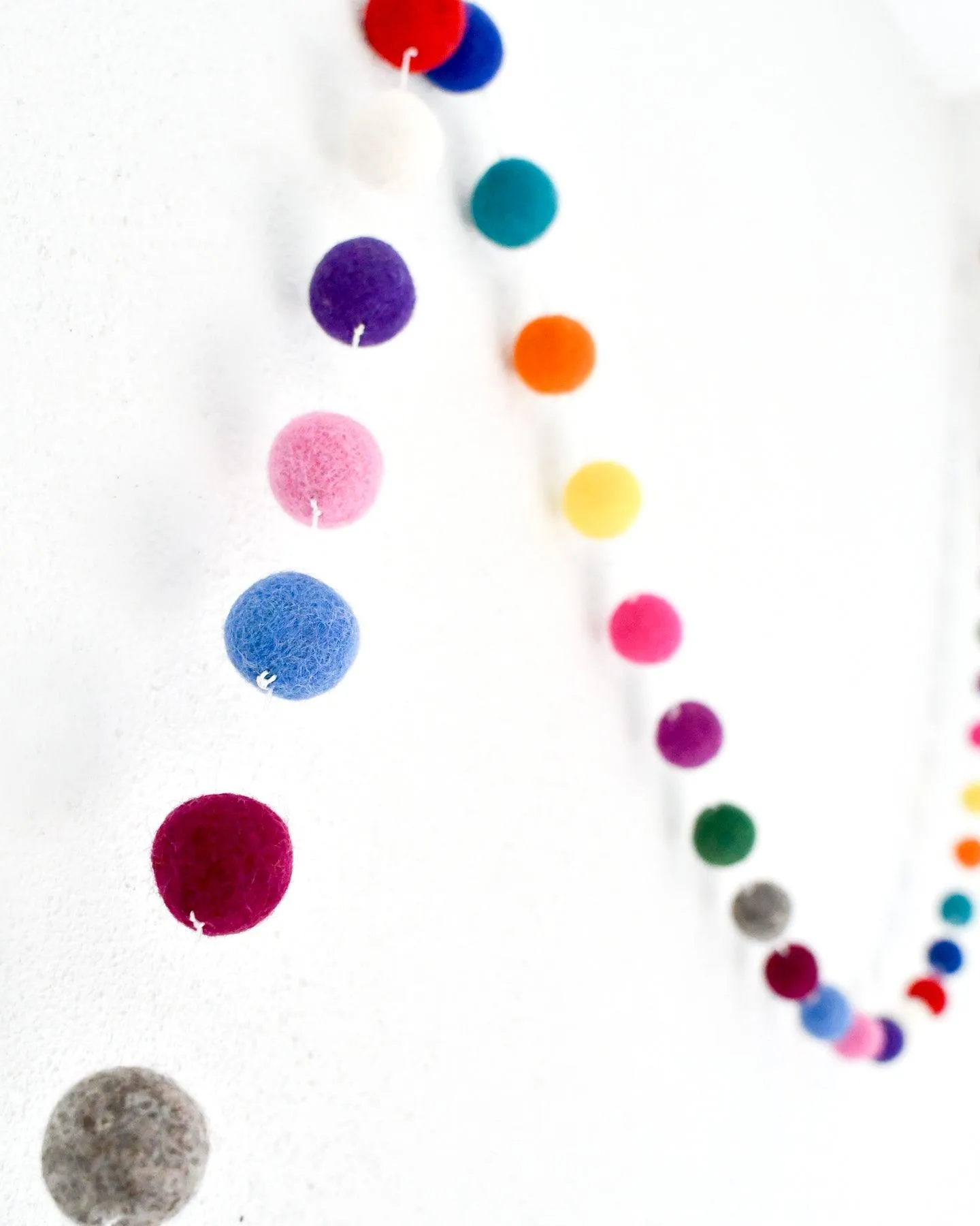 Pompom Felt Ball Garland - Colourful