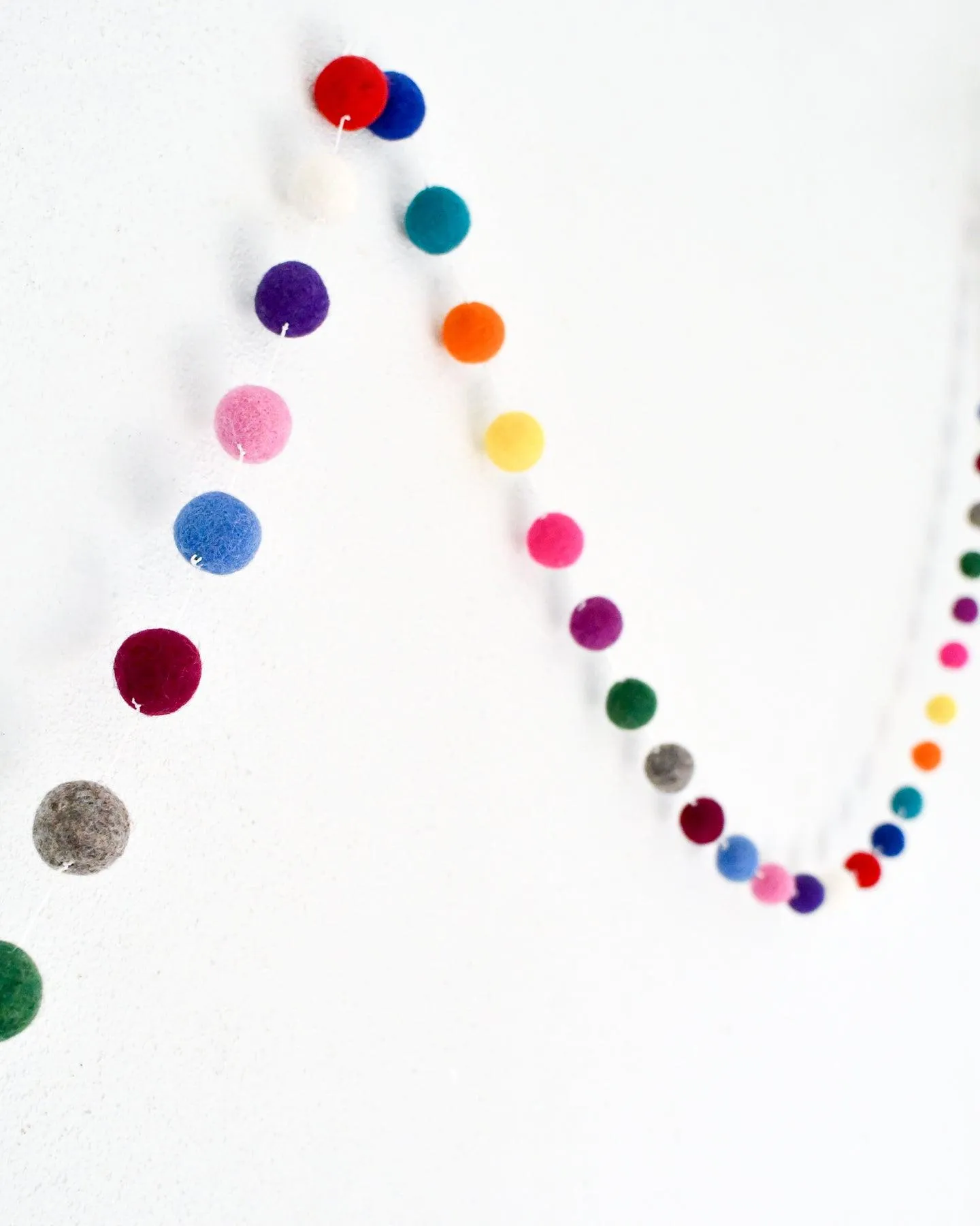 Pompom Felt Ball Garland - Colourful