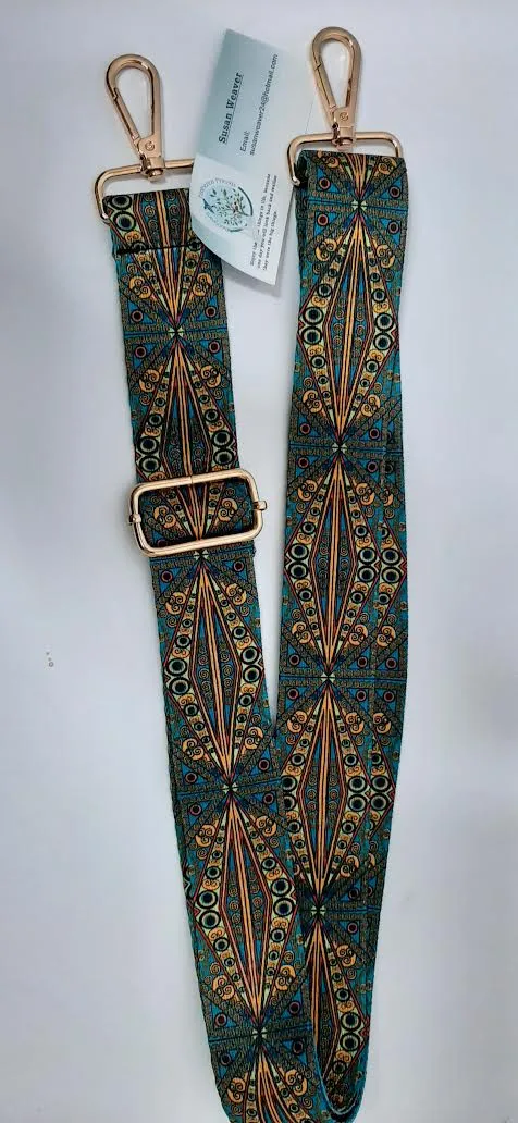 Purse/Guitar Strap-1.5" Wide-Blue/Green-BG3456