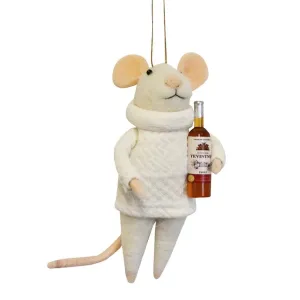 "Wino Walter" Felt Mouse Ornament