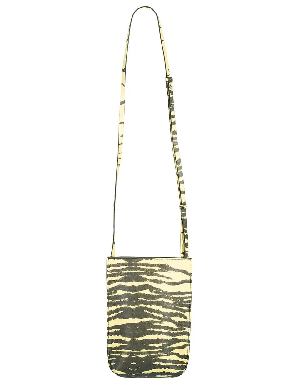 Recycled Leather Banana Crossbody Mini Bag