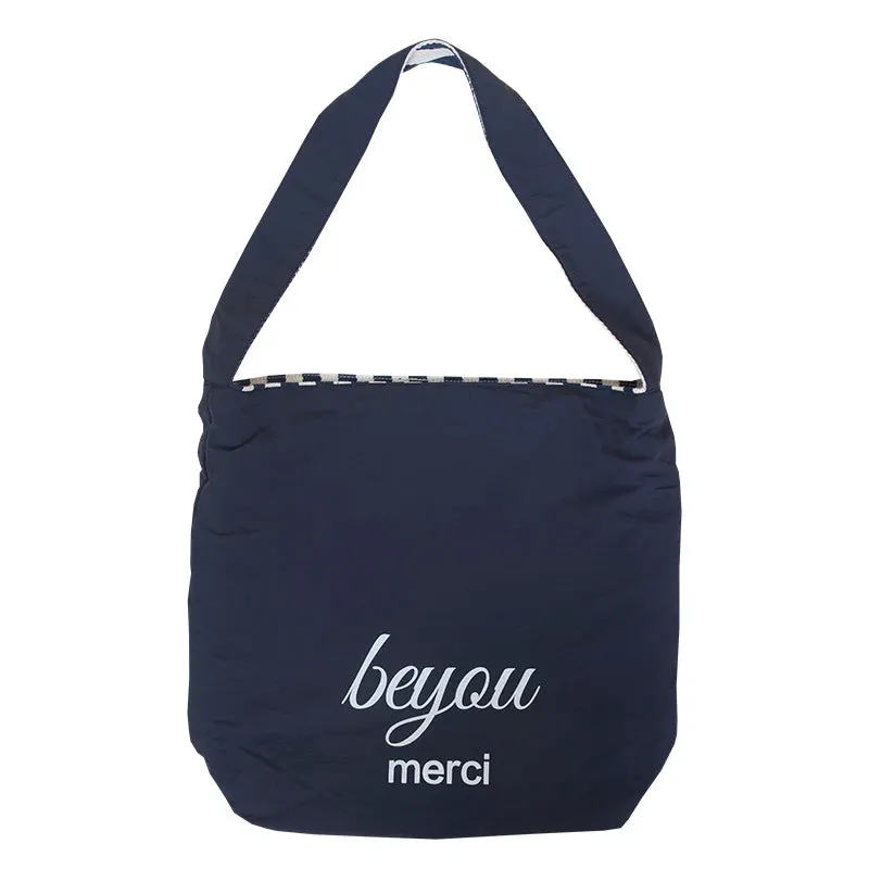 Reversible Stripe Canvas Shoulder Bag