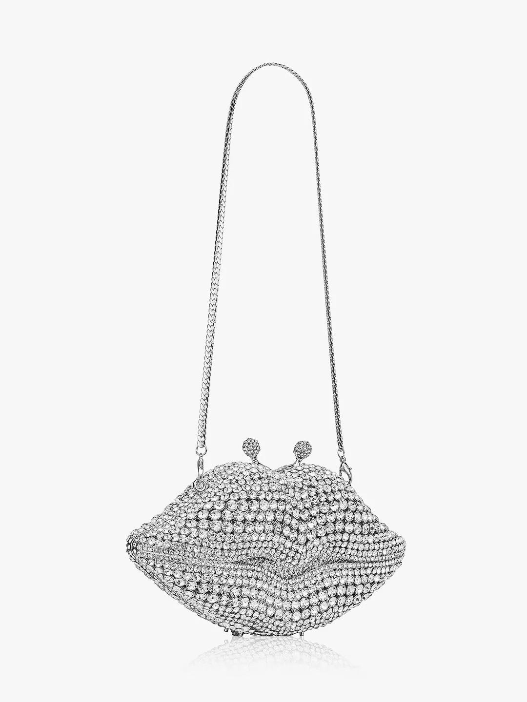 Rhinestone Studded Lips Clutch
