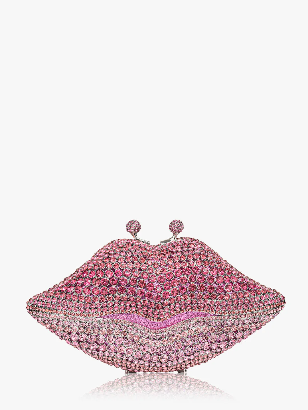 Rhinestone Studded Lips Clutch