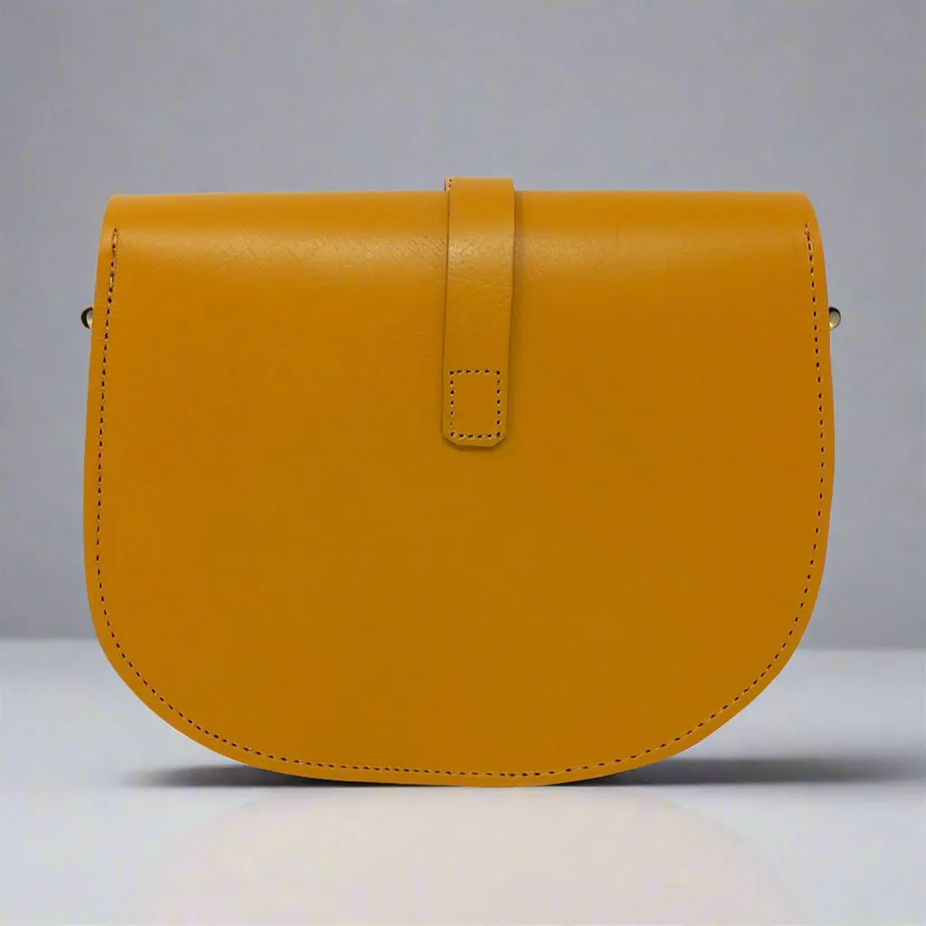 Sam Loop Leather Saddle Bag Yellow