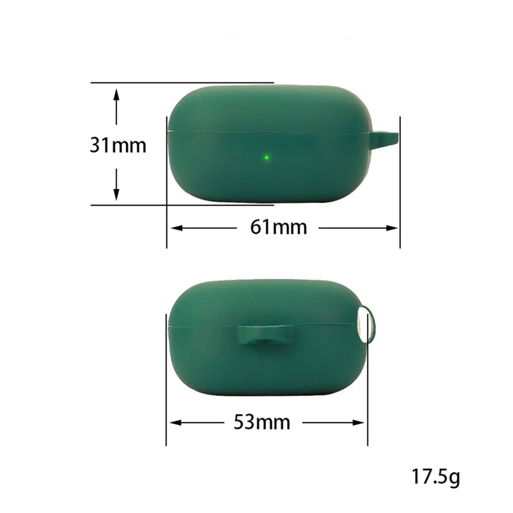 Samsung Galaxy Buds FE silicone protective case cover with carabiner - light green