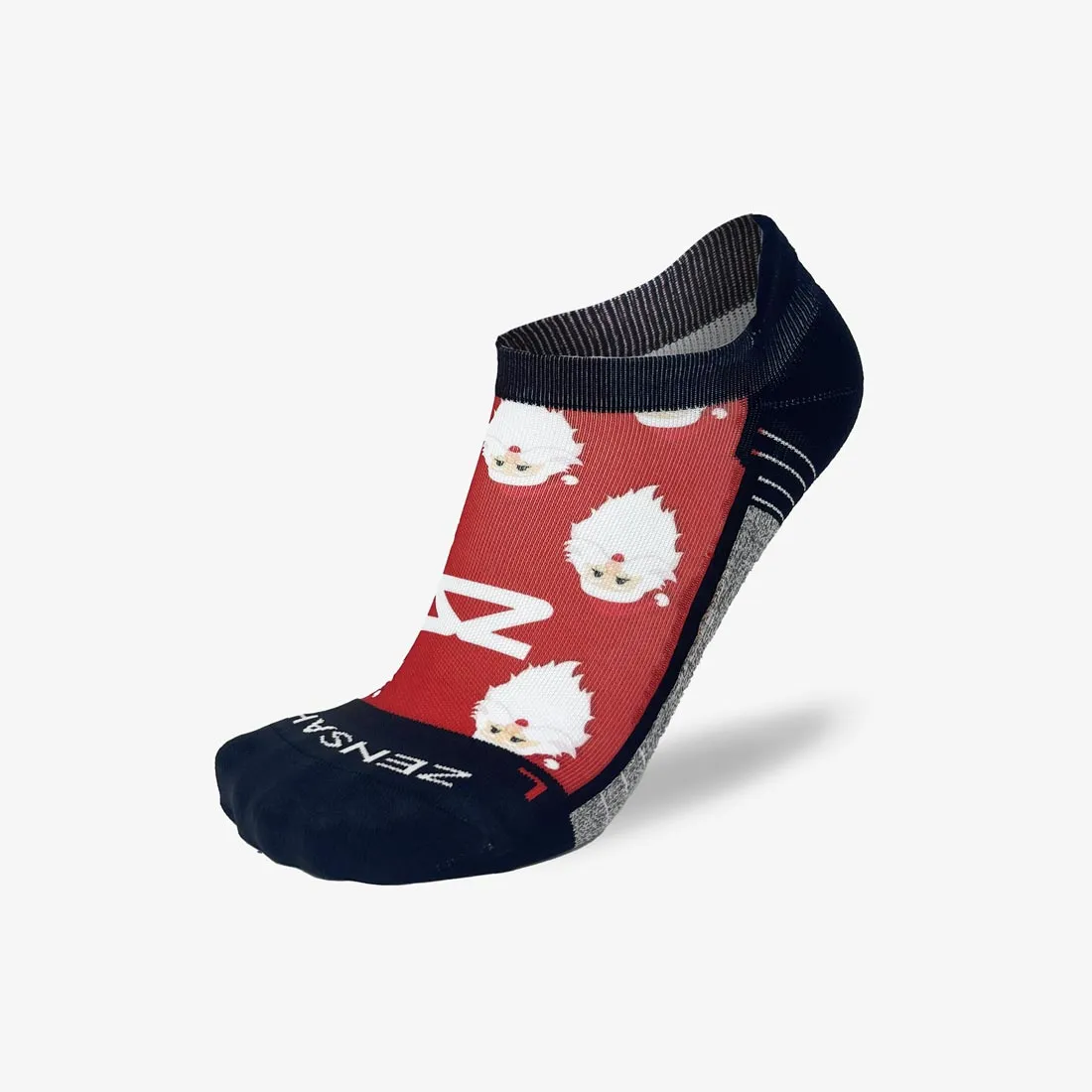 Santa Faces Running Socks (No Show)