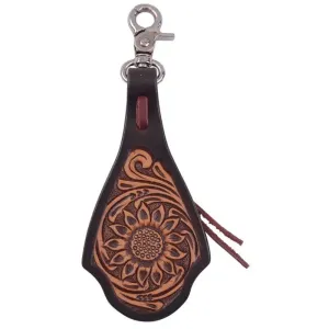 SC1006 Circle Y Saddle Charm Sunflower Acorn Tooled