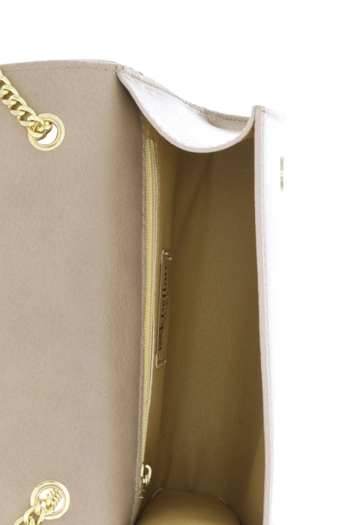 Scheilan  Camel Leather Studded Flap  Shoulder Bag