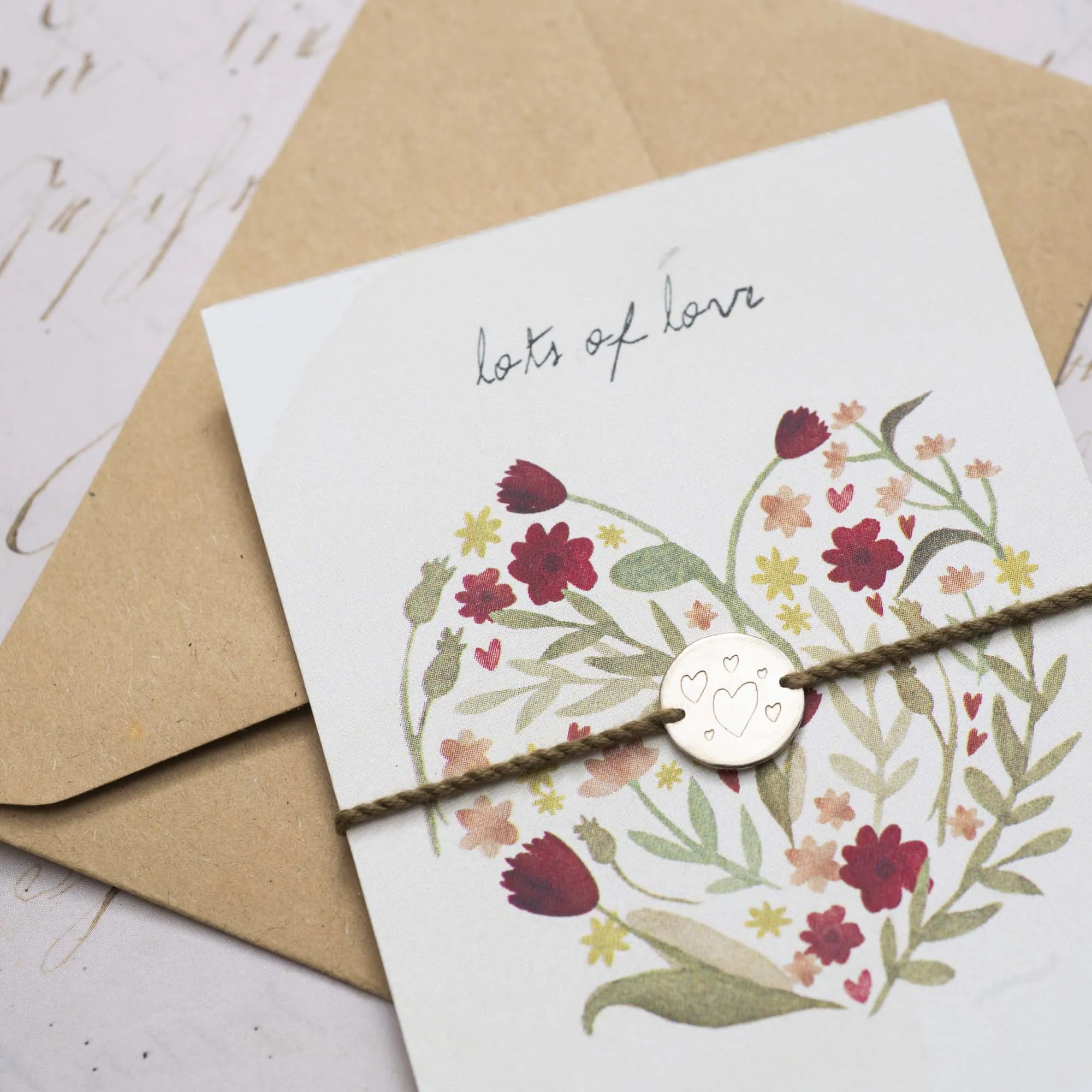 Schmuck Postkarte Blumen 'Lots of Love'
