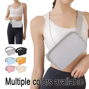 Solid Color Minimalist Crossbody Bag, Mini Zipper Square Fancy Pack For Outdoor Sports