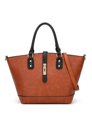 Solid Color Tote Handbag
