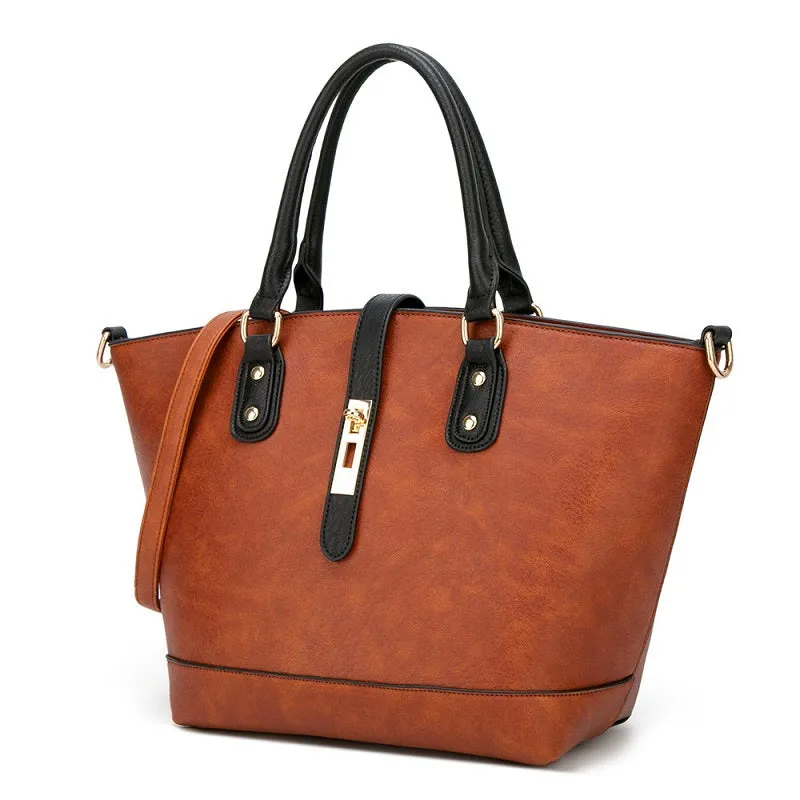 Solid Color Tote Handbag