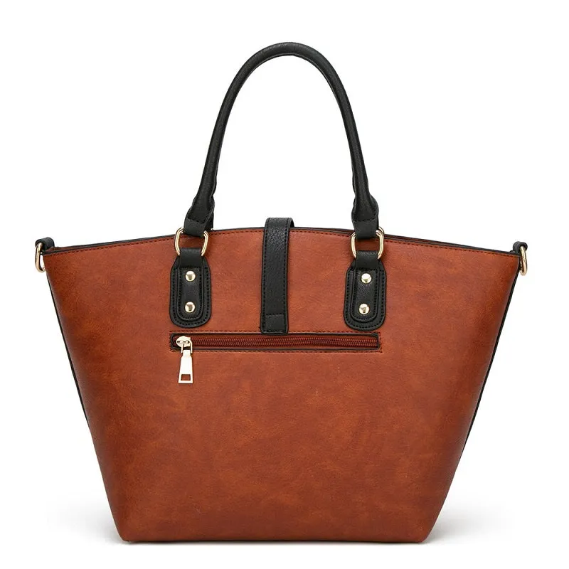 Solid Color Tote Handbag