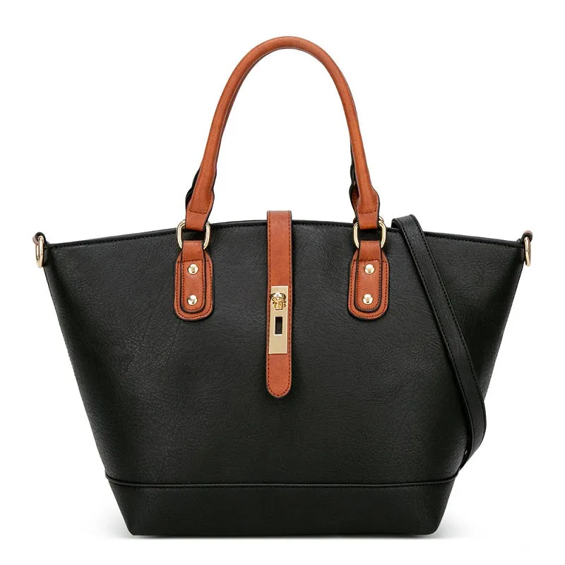 Solid Color Tote Handbag