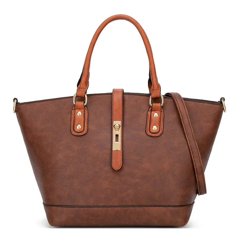 Solid Color Tote Handbag