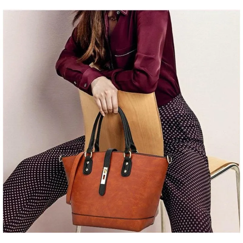 Solid Color Tote Handbag