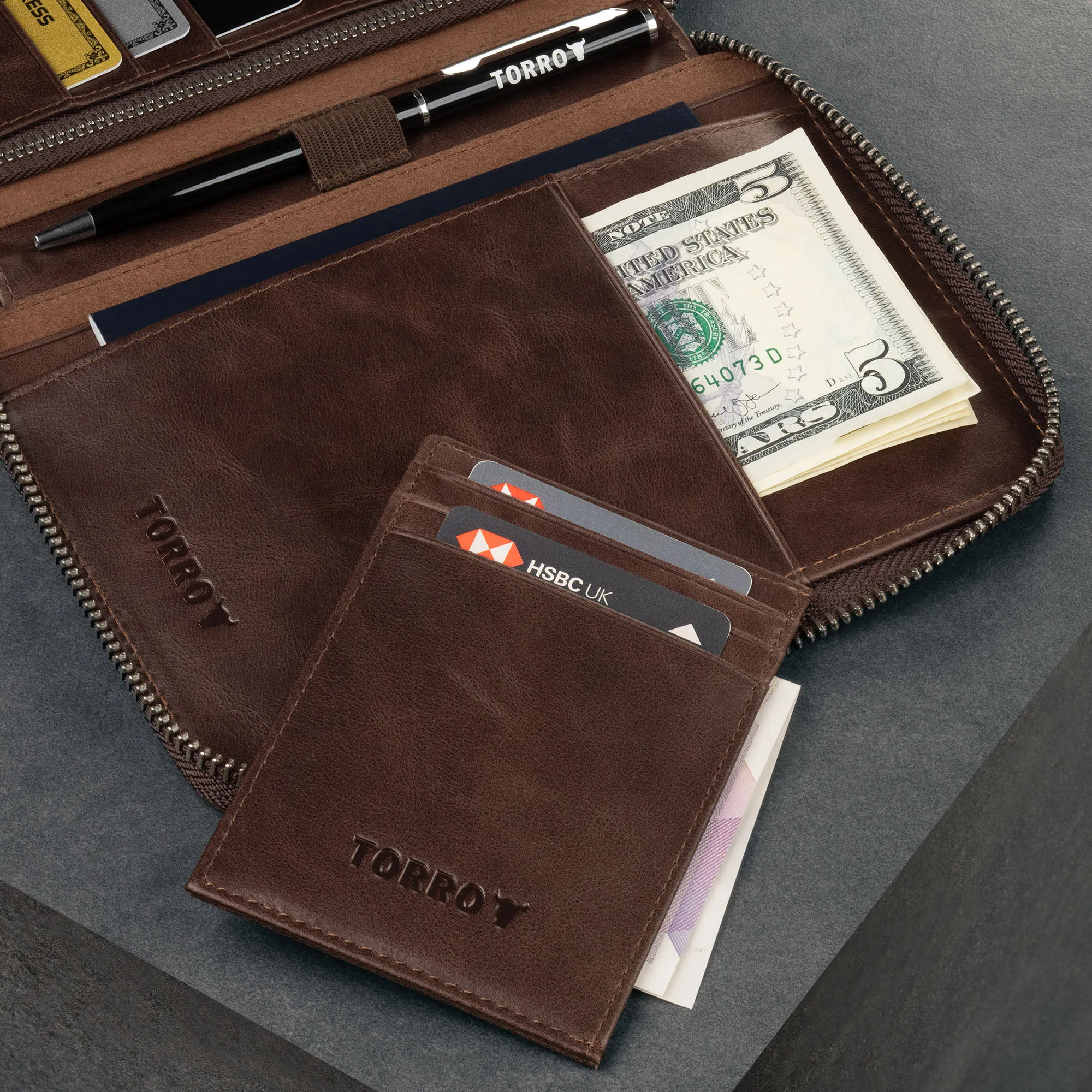 Solo Leather Travel Wallet / Organiser