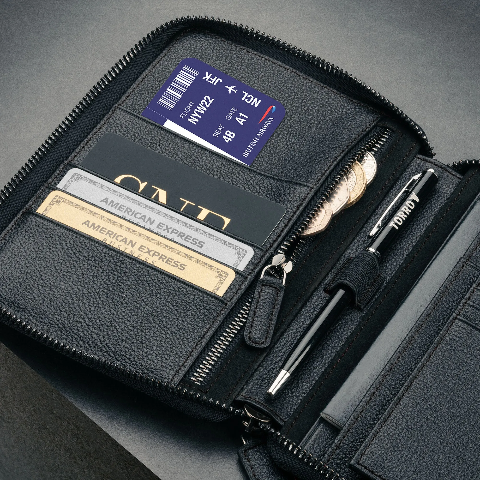 Solo Leather Travel Wallet / Organiser