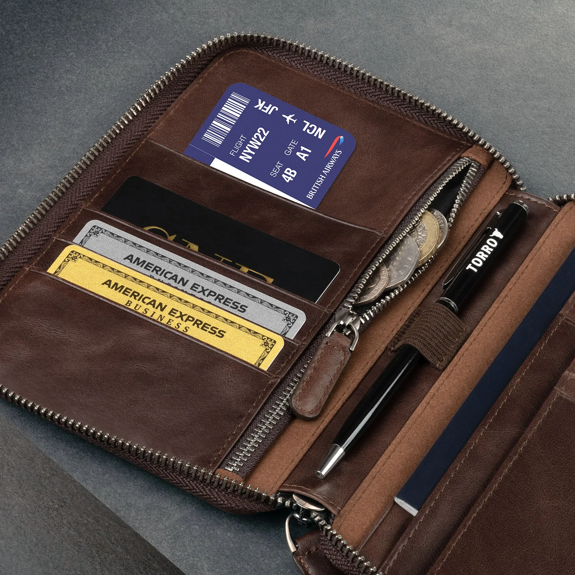 Solo Leather Travel Wallet / Organiser