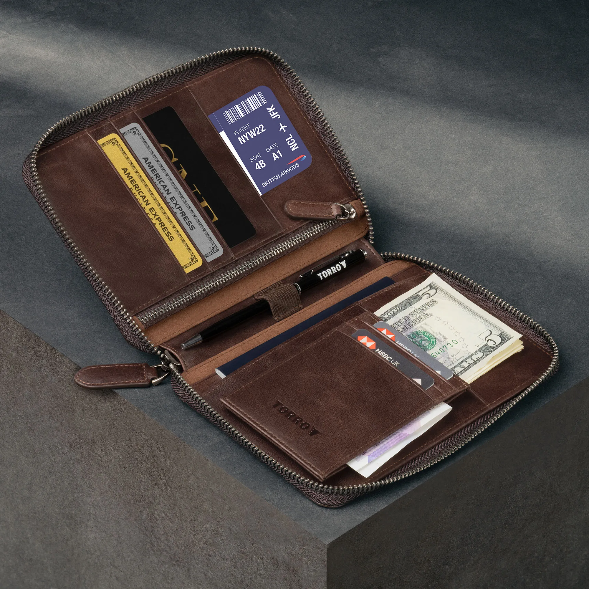 Solo Leather Travel Wallet / Organiser
