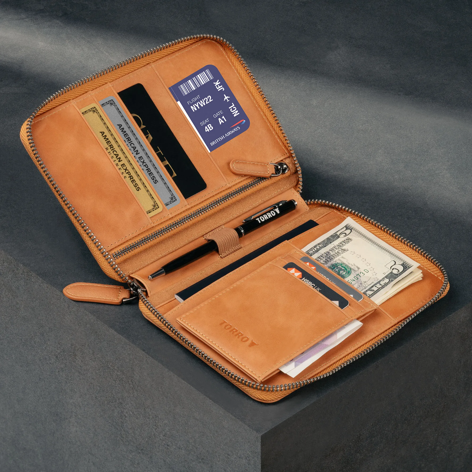 Solo Leather Travel Wallet / Organiser