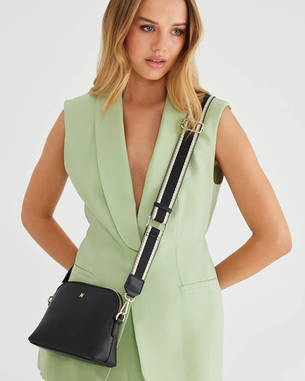 Sophie Curve Top Crossbody Bag   Stripe Bag Strap