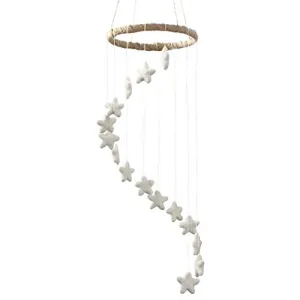 Spiral Felt Star Mobile- White
