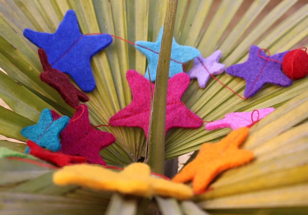 Star Pattern Felt Ceiling Hanging Decor