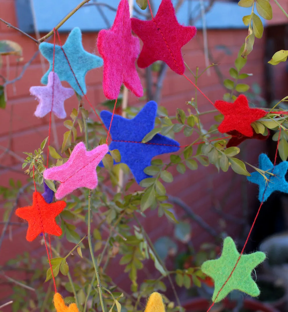 Star Pattern Felt Ceiling Hanging Decor