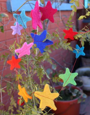 Star Pattern Felt Ceiling Hanging Decor