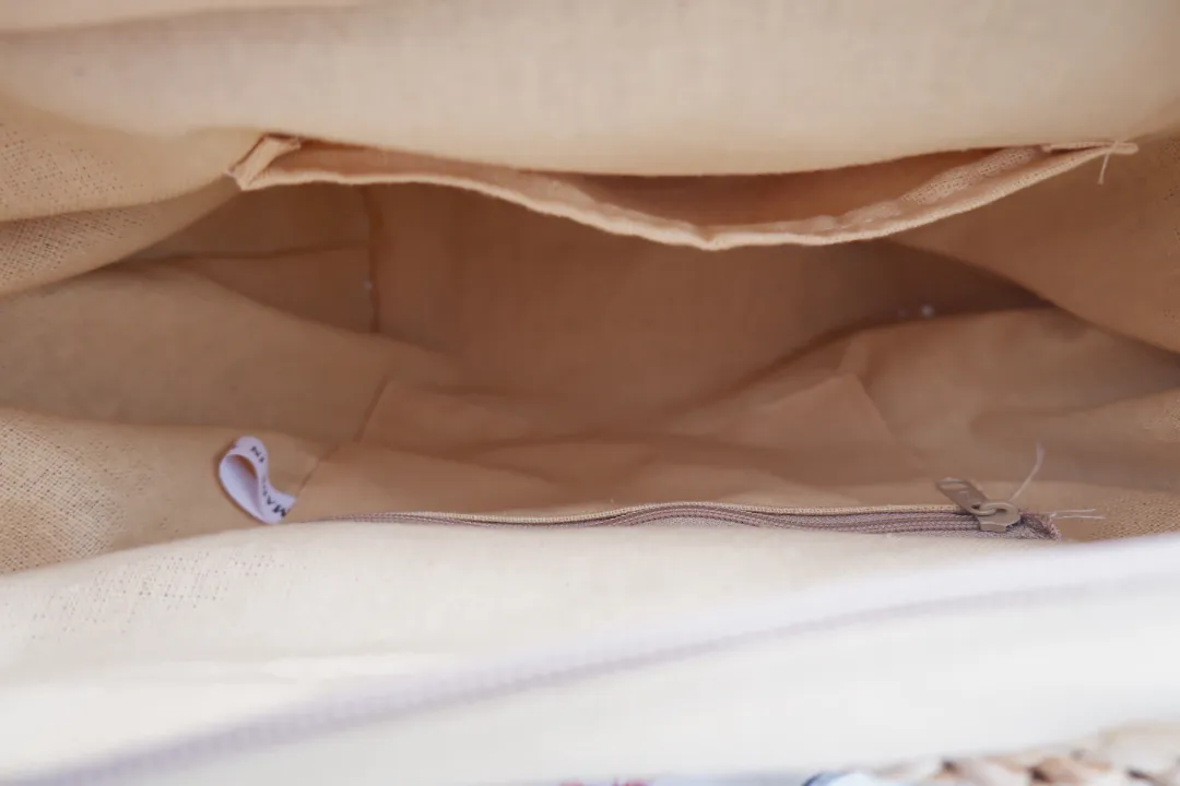 straw tote bag with leather handles