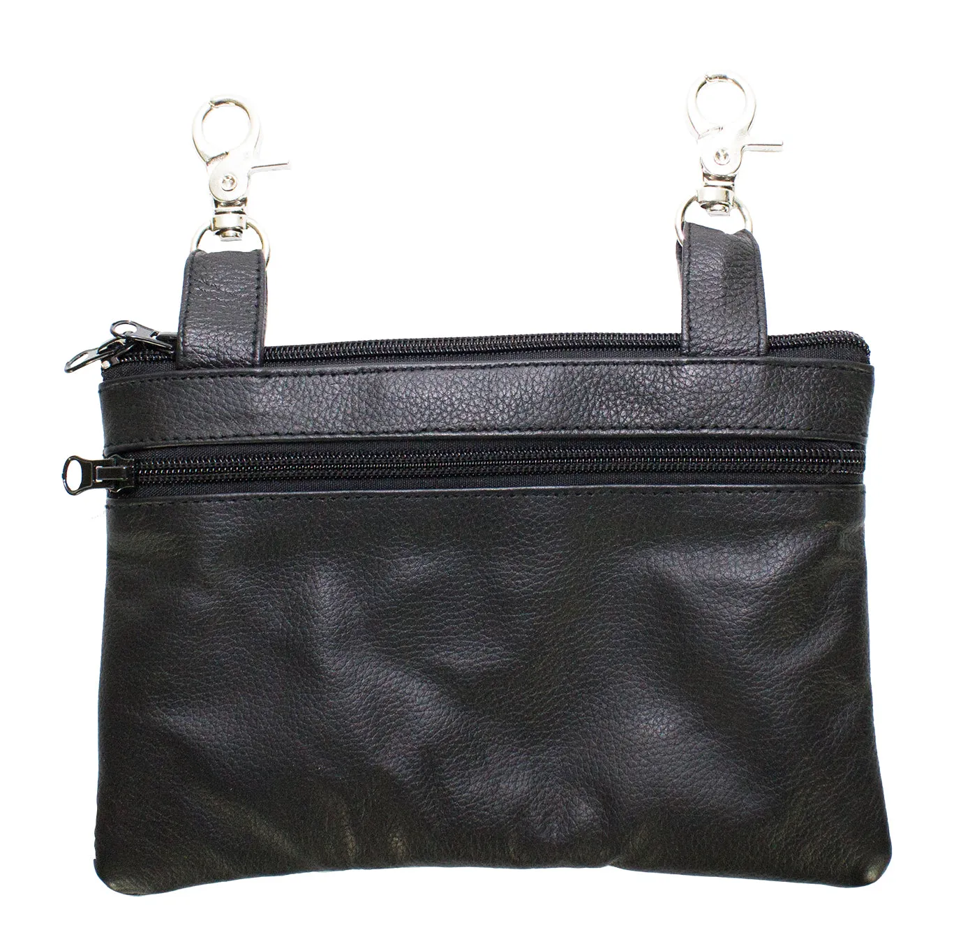 Studded Naked Cowhide Leather Gun Holster Belt Bag with Pink & Silver Butterfly