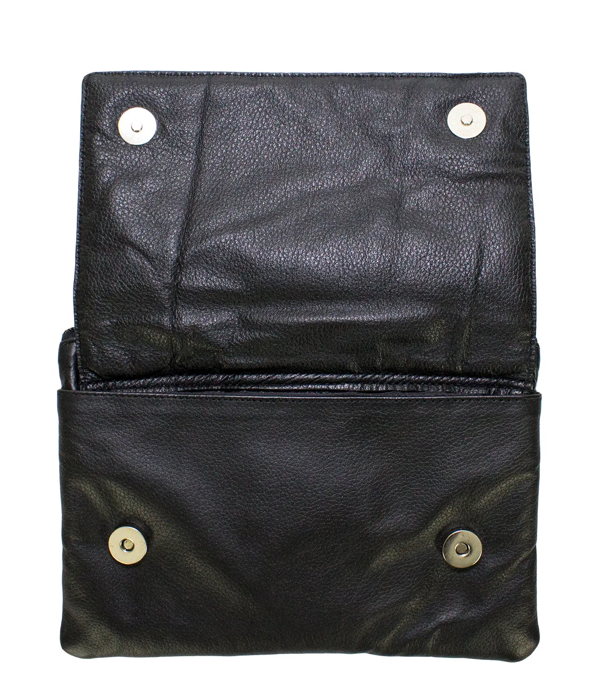 Studded Naked Cowhide Leather Gun Holster Belt Bag with Pink & Silver Butterfly