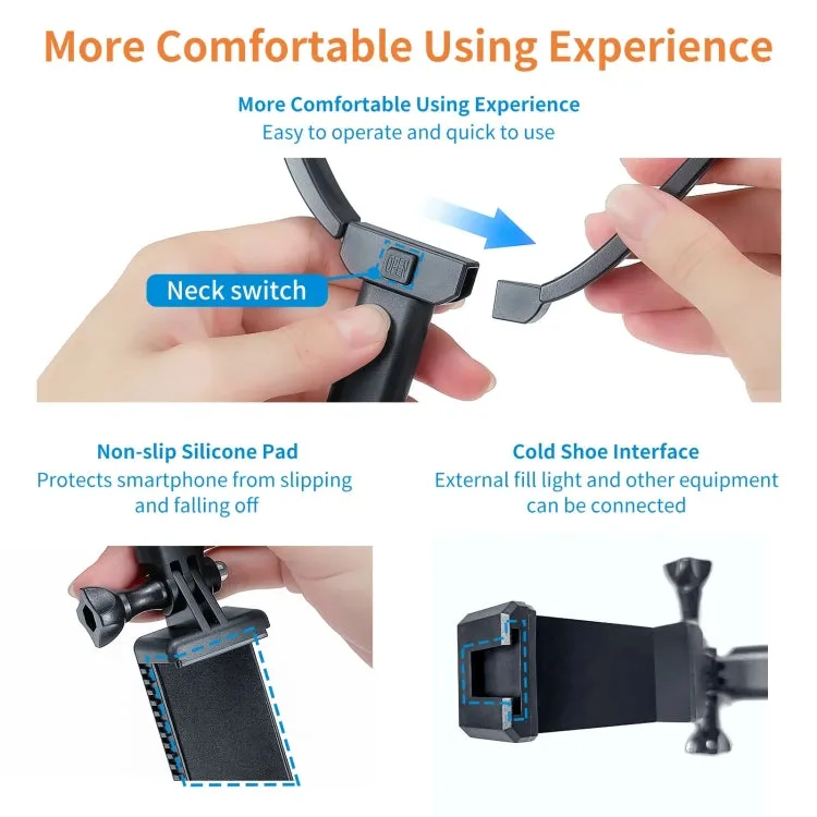 TELESIN Sports Camera Neck Mount First View Vlog Collar Cell Phone Holder(Bracket)