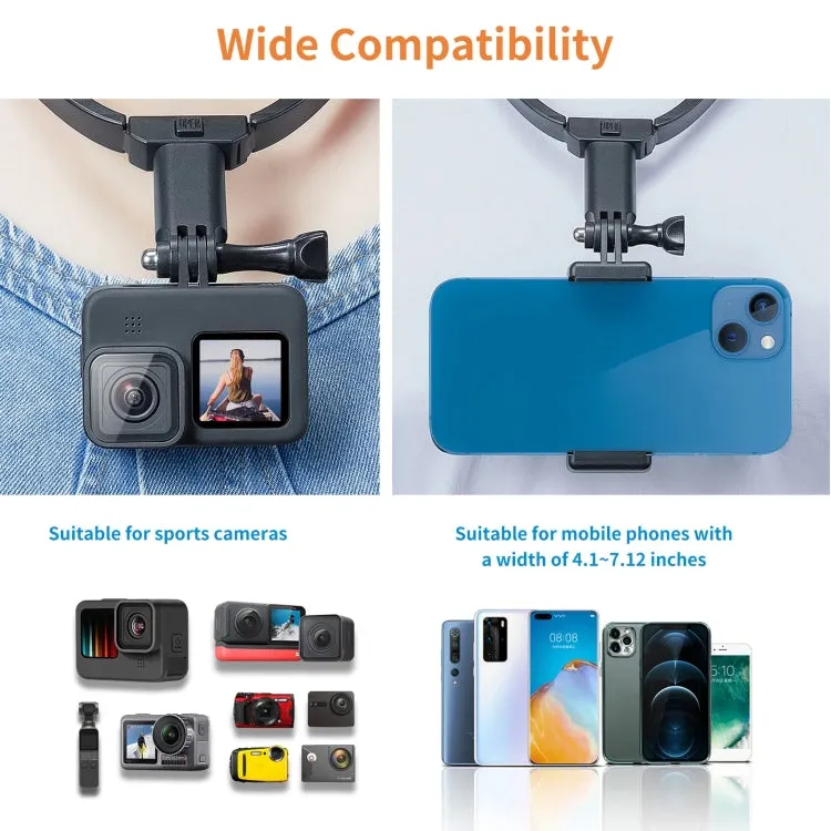 TELESIN Sports Camera Neck Mount First View Vlog Collar Cell Phone Holder(Bracket)