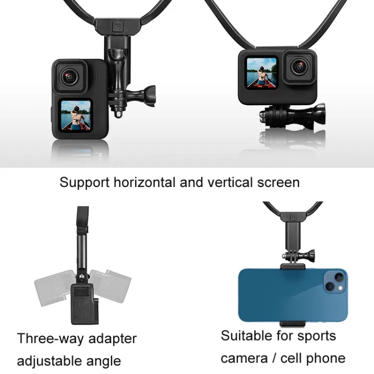 TELESIN Sports Camera Neck Mount First View Vlog Collar Cell Phone Holder(Bracket)