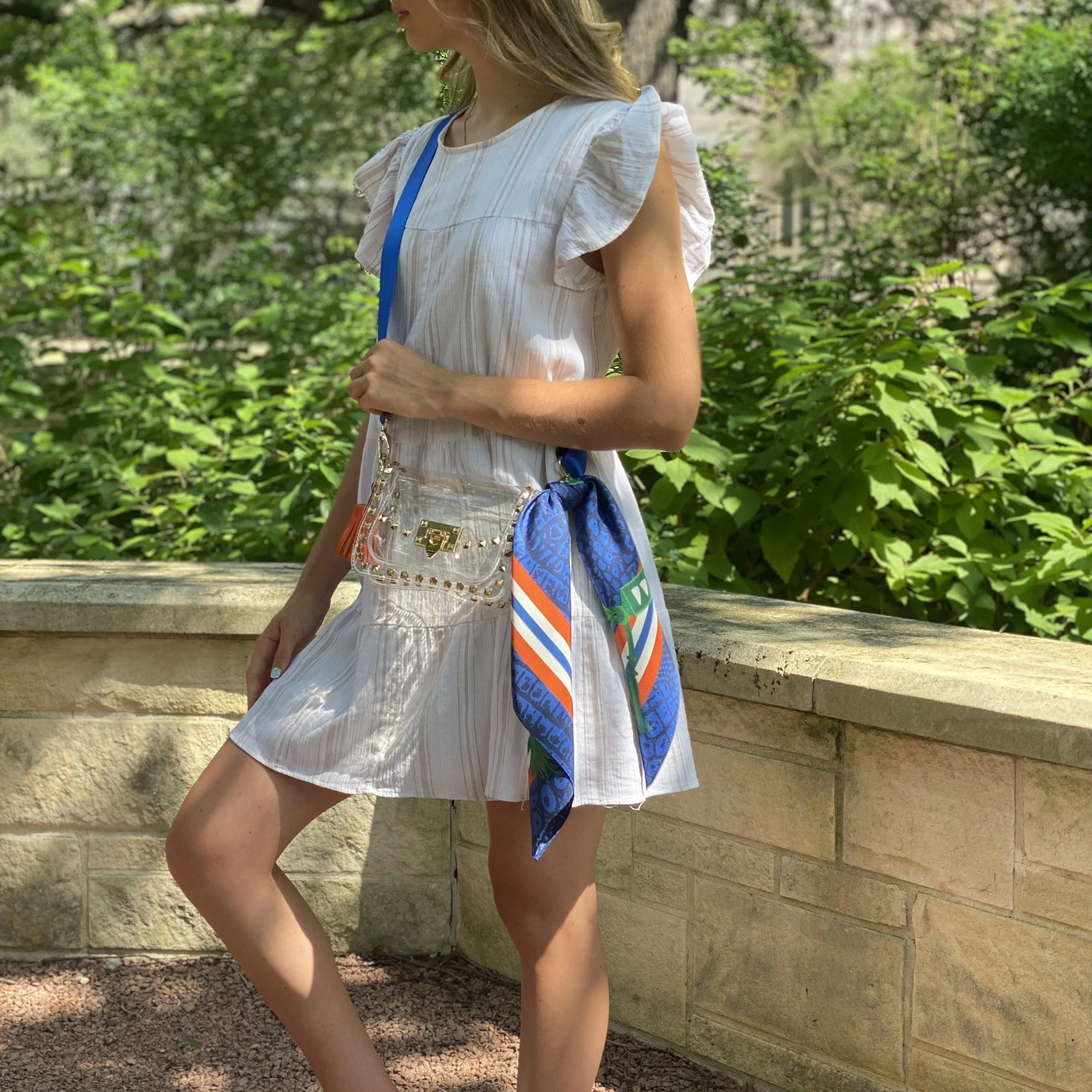 The Gainesville Clear Small Studded Bag