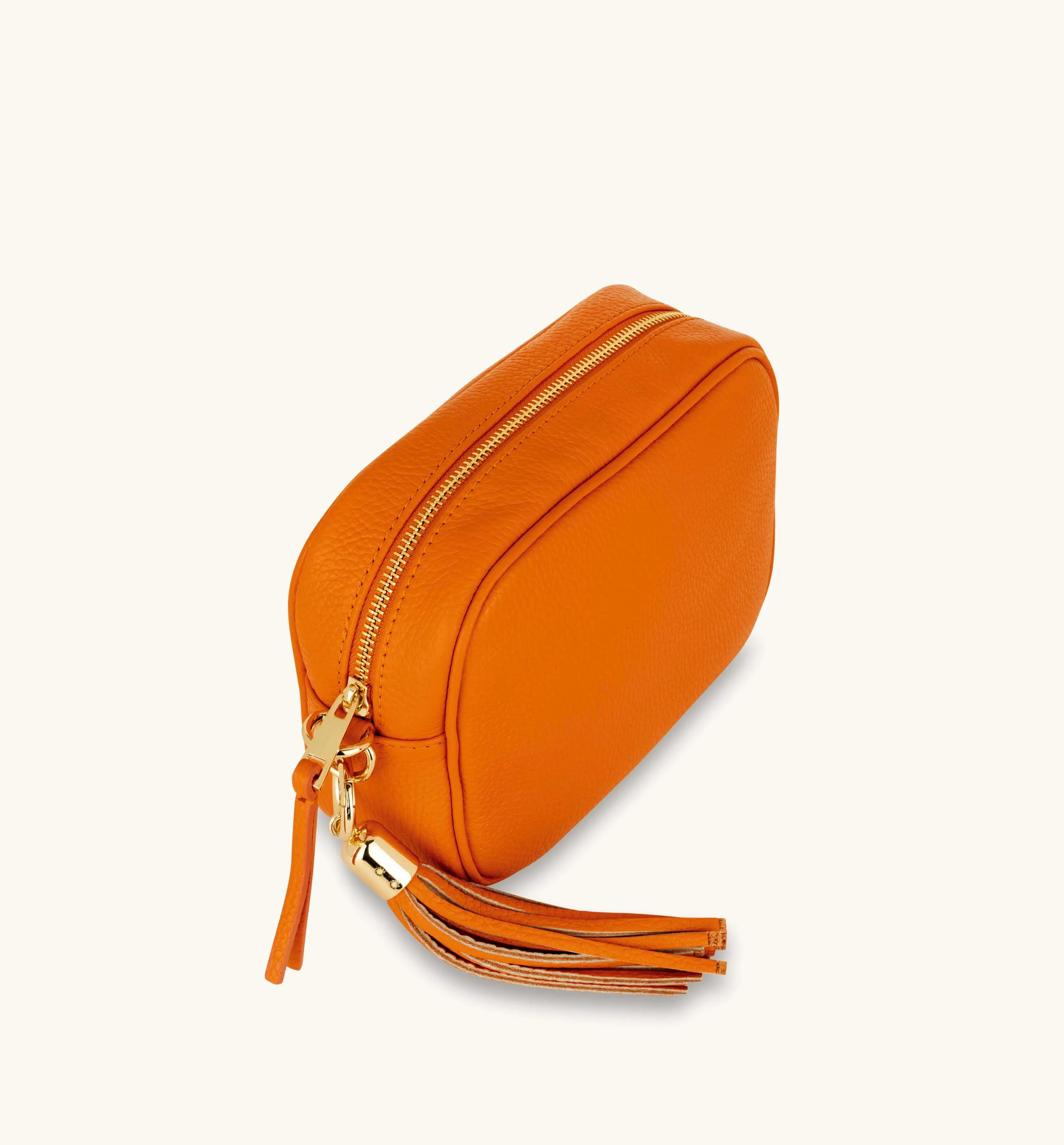 The Tassel Orange Leather Crossbody Bag