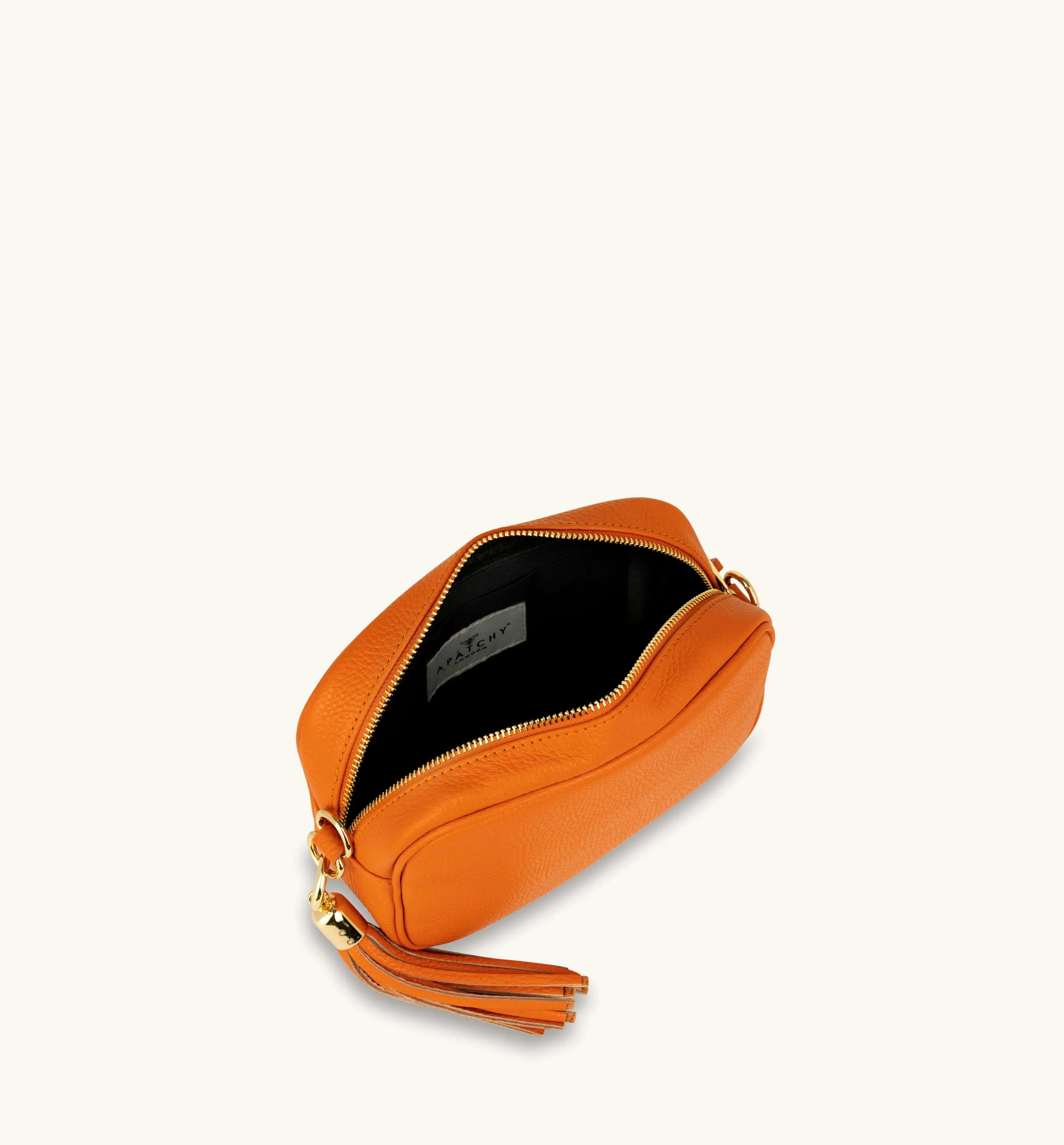 The Tassel Orange Leather Crossbody Bag