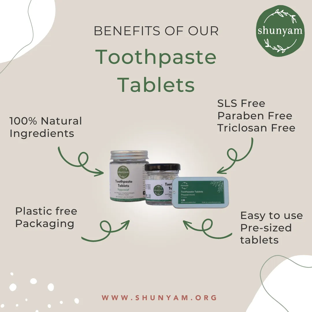 Toothpaste Tablets Travel Pack of 30 tablets | Pack of 2 | Flouride Free | Travel Friendly