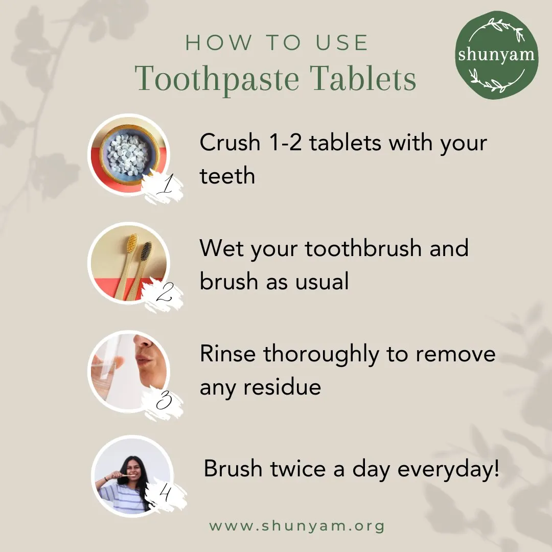 Toothpaste Tablets Travel Pack of 30 tablets | Pack of 2 | Flouride Free | Travel Friendly